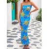 imagePRETTYGARDEN Womens Summer Printed Tube Maxi Dress Strapless Bodycon Sleeveless Night Out Long DressesFloral Light Blue