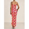 imagePRETTYGARDEN Womens Summer Printed Tube Maxi Dress Strapless Bodycon Sleeveless Night Out Long DressesFloral Red Yellow
