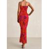 imagePRETTYGARDEN Womens Summer Printed Tube Maxi Dress Strapless Bodycon Sleeveless Night Out Long DressesFloral Rust Red