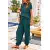 imagePRETTYGARDEN Womens Two Piece Outfits Sweater Sets Knit Pullover Tops And High Waisted Pants Matching Tracksuit Sweatsuit SetBlue Green