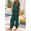 imagePRETTYGARDEN Womens Two Piece Outfits Sweater Sets Knit Pullover Tops And High Waisted Pants Matching Tracksuit Sweatsuit SetDark Green