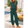 imagePRETTYGARDEN Womens Two Piece Outfits Sweater Sets Knit Pullover Tops And High Waisted Pants Matching Tracksuit Sweatsuit SetDark Green