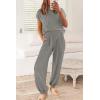 imagePRETTYGARDEN Womens Two Piece Outfits Sweater Sets Knit Pullover Tops And High Waisted Pants Matching Tracksuit Sweatsuit SetLight Grey