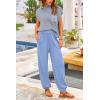 imagePRETTYGARDEN Womens Two Piece Outfits Sweater Sets Knit Pullover Tops And High Waisted Pants Matching Tracksuit Sweatsuit SetSky Blue