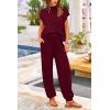 imagePRETTYGARDEN Womens Two Piece Outfits Sweater Sets Knit Pullover Tops And High Waisted Pants Matching Tracksuit Sweatsuit SetWine Red