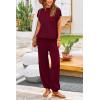 imagePRETTYGARDEN Womens Two Piece Outfits Sweater Sets Knit Pullover Tops And High Waisted Pants Matching Tracksuit Sweatsuit SetWine Red