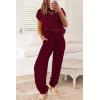 imagePRETTYGARDEN Womens Two Piece Outfits Sweater Sets Knit Pullover Tops And High Waisted Pants Matching Tracksuit Sweatsuit SetWine Red