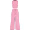 imagePRETTYGARDEN 2 Piece Sets for Women 2025 Summer Sleeveless Tank Ribbed Travel Beach Vacation Spring Lounge Wear OutfitsLight Pink