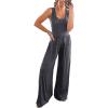 imagePRETTYGARDEN One Piece Jumpsuits 2025 Spring Sleeveless Tank Wide Leg Summer Casual Travel Airport Outfits Pants RompersDark Grey