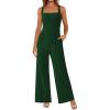 imagePRETTYGARDEN Summer Sleeveless Jumpsuits for Women Dressy Square Neck Wide Leg Pants Knit One Piece Rompers Fashion ClothingGreen