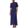 imagePRETTYGARDEN Womens Eyelet Cover Up Dress 2025 Summer Vacation Resort Maxi Dresses Beach Short Sleeve Hollow Out SundressNavy