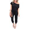 imagePRETTYGARDEN Jumpsuits for Women 2025 Dressy Casual Off Shoulder Romper Outfits Spring Vacation Travel Summer Lounge ClothesBlack