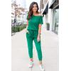 imagePRETTYGARDEN Jumpsuits for Women 2025 Dressy Casual Off Shoulder Romper Outfits Spring Vacation Travel Summer Lounge ClothesGrass Green