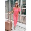imagePRETTYGARDEN Jumpsuits for Women 2025 Dressy Casual Off Shoulder Romper Outfits Spring Vacation Travel Summer Lounge ClothesLight Pink