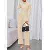imagePRETTYGARDEN Long Sleeve Jumpsuit for Women 2025 Fall Date Night Rompers Dressy Casual One Piece Mock Neck Jumpsuits PocketsBeige