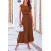 imagePRETTYGARDEN Two Piece Skirt Set for Women 2025 Summer Spring Dressy Casual Knit Travel Vacation Matching Lounge OutfitsDark Brown