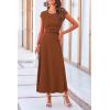 imagePRETTYGARDEN Two Piece Skirt Set for Women 2025 Summer Spring Dressy Casual Knit Travel Vacation Matching Lounge OutfitsDark Brown