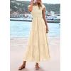 imagePRETTYGARDEN Wedding Guest Dresses for Women 2025 Summer Floral Cap Sleeve Smocked A Line Long Elegant Party Boho DressBeige