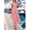 imagePRETTYGARDEN Wedding Guest Dresses for Women 2025 Summer Floral Cap Sleeve Smocked A Line Long Elegant Party Boho DressPink