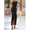 imagePRETTYGARDEN Wedding Guest Dresses for Women 2025 Summer Formal Gala Maxi Dress Ruffle Mermaid Cocktail Long DressesBlack