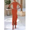 imagePRETTYGARDEN Wedding Guest Dresses for Women 2025 Summer Formal Gala Maxi Dress Ruffle Mermaid Cocktail Long DressesBrick Red
