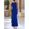 imagePRETTYGARDEN Wedding Guest Dresses for Women 2025 Summer Formal Gala Maxi Dress Ruffle Mermaid Cocktail Long DressesBrilliant Blue