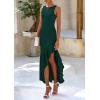 imagePRETTYGARDEN Wedding Guest Dresses for Women 2025 Summer Formal Gala Maxi Dress Ruffle Mermaid Cocktail Long DressesDark Green
