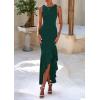 imagePRETTYGARDEN Wedding Guest Dresses for Women 2025 Summer Formal Gala Maxi Dress Ruffle Mermaid Cocktail Long DressesDark Green