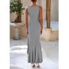 imagePRETTYGARDEN Wedding Guest Dresses for Women 2025 Summer Formal Gala Maxi Dress Ruffle Mermaid Cocktail Long DressesGrey
