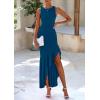 imagePRETTYGARDEN Wedding Guest Dresses for Women 2025 Summer Formal Gala Maxi Dress Ruffle Mermaid Cocktail Long DressesLake Blue