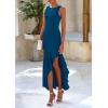 imagePRETTYGARDEN Wedding Guest Dresses for Women 2025 Summer Formal Gala Maxi Dress Ruffle Mermaid Cocktail Long DressesLake Blue