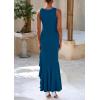 imagePRETTYGARDEN Wedding Guest Dresses for Women 2025 Summer Formal Gala Maxi Dress Ruffle Mermaid Cocktail Long DressesLake Blue