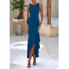 imagePRETTYGARDEN Wedding Guest Dresses for Women 2025 Summer Formal Gala Maxi Dress Ruffle Mermaid Cocktail Long DressesLake Blue