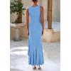 imagePRETTYGARDEN Wedding Guest Dresses for Women 2025 Summer Formal Gala Maxi Dress Ruffle Mermaid Cocktail Long DressesLight Blue