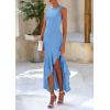 imagePRETTYGARDEN Wedding Guest Dresses for Women 2025 Summer Formal Gala Maxi Dress Ruffle Mermaid Cocktail Long DressesLight Blue