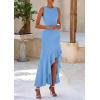 imagePRETTYGARDEN Wedding Guest Dresses for Women 2025 Summer Formal Gala Maxi Dress Ruffle Mermaid Cocktail Long DressesLight Blue