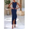 imagePRETTYGARDEN Wedding Guest Dresses for Women 2025 Summer Formal Gala Maxi Dress Ruffle Mermaid Cocktail Long DressesNavy