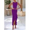 imagePRETTYGARDEN Wedding Guest Dresses for Women 2025 Summer Formal Gala Maxi Dress Ruffle Mermaid Cocktail Long DressesPurple