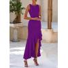 imagePRETTYGARDEN Wedding Guest Dresses for Women 2025 Summer Formal Gala Maxi Dress Ruffle Mermaid Cocktail Long DressesPurple