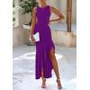 imagePRETTYGARDEN Wedding Guest Dresses for Women 2025 Summer Formal Gala Maxi Dress Ruffle Mermaid Cocktail Long DressesPurple