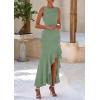 imagePRETTYGARDEN Wedding Guest Dresses for Women 2025 Summer Formal Gala Maxi Dress Ruffle Mermaid Cocktail Long DressesSage Green