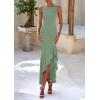 imagePRETTYGARDEN Wedding Guest Dresses for Women 2025 Summer Formal Gala Maxi Dress Ruffle Mermaid Cocktail Long DressesSage Green