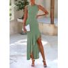 imagePRETTYGARDEN Wedding Guest Dresses for Women 2025 Summer Formal Gala Maxi Dress Ruffle Mermaid Cocktail Long DressesSage Green