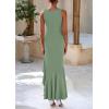 imagePRETTYGARDEN Wedding Guest Dresses for Women 2025 Summer Formal Gala Maxi Dress Ruffle Mermaid Cocktail Long DressesSage Green