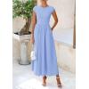 imagePRETTYGARDEN Womens 2025 Summer Casual Long Dresses Cap Sleeve Patchwork A Line Flowy Modest Elegant Homecoming Maxi DressLight Blue