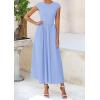 imagePRETTYGARDEN Womens 2025 Summer Casual Long Dresses Cap Sleeve Patchwork A Line Flowy Modest Elegant Homecoming Maxi DressLight Blue