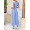 imagePRETTYGARDEN Womens 2025 Summer Casual Long Dresses Cap Sleeve Patchwork A Line Flowy Modest Elegant Homecoming Maxi DressLight Blue