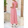 imagePRETTYGARDEN Womens 2025 Summer Casual Long Dresses Cap Sleeve Patchwork A Line Flowy Modest Elegant Homecoming Maxi DressPink