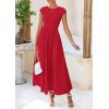 imagePRETTYGARDEN Womens 2025 Summer Casual Long Dresses Cap Sleeve Patchwork A Line Flowy Modest Elegant Homecoming Maxi DressRed