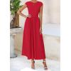 imagePRETTYGARDEN Womens 2025 Summer Casual Long Dresses Cap Sleeve Patchwork A Line Flowy Modest Elegant Homecoming Maxi DressRed
